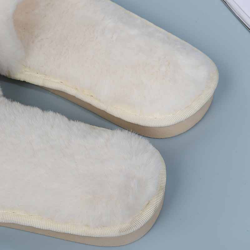 One word flat plush slippers cotton slippers home wholesale