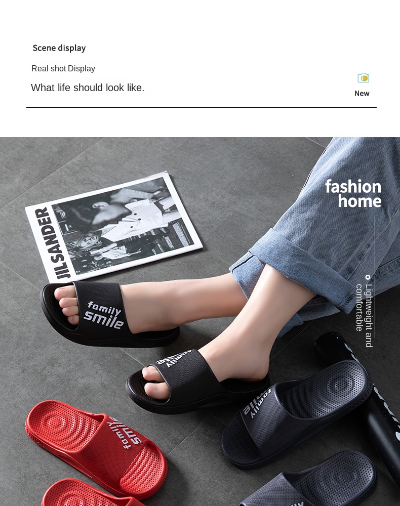 PVC soft-soled slippers for home couple shower