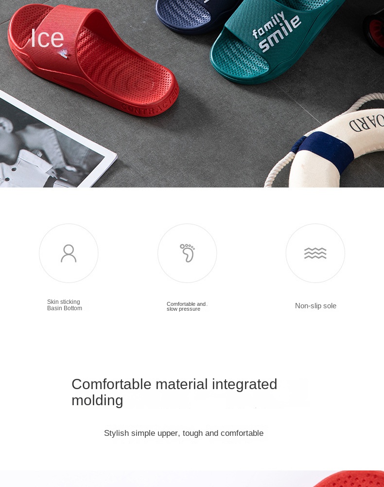 PVC soft-soled slippers for home couple shower
