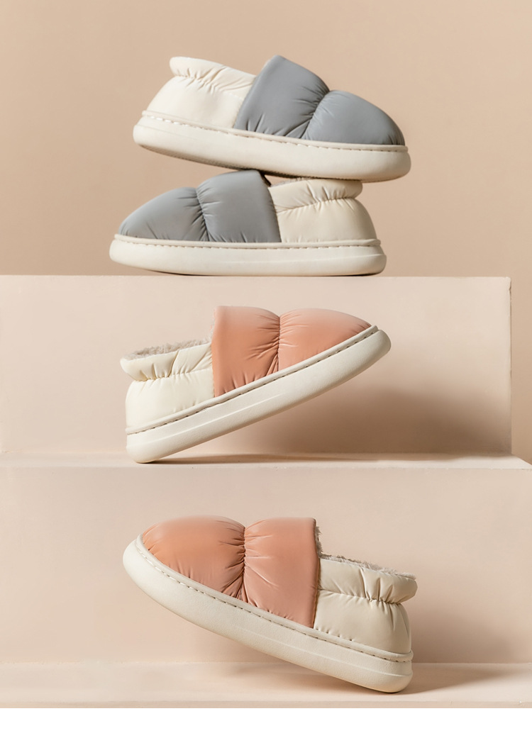 Padded down slippers for couples