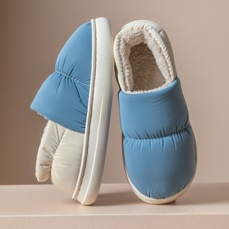 Padded down slippers for couples