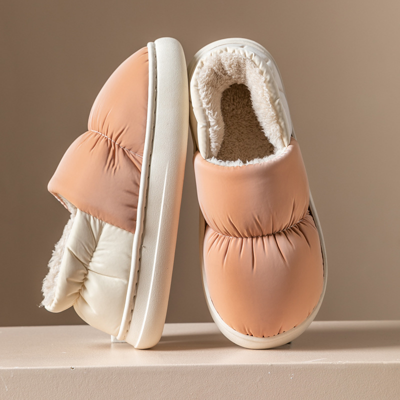 Padded down slippers for couples