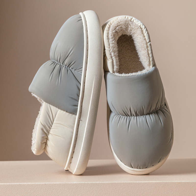 Padded down slippers for couples