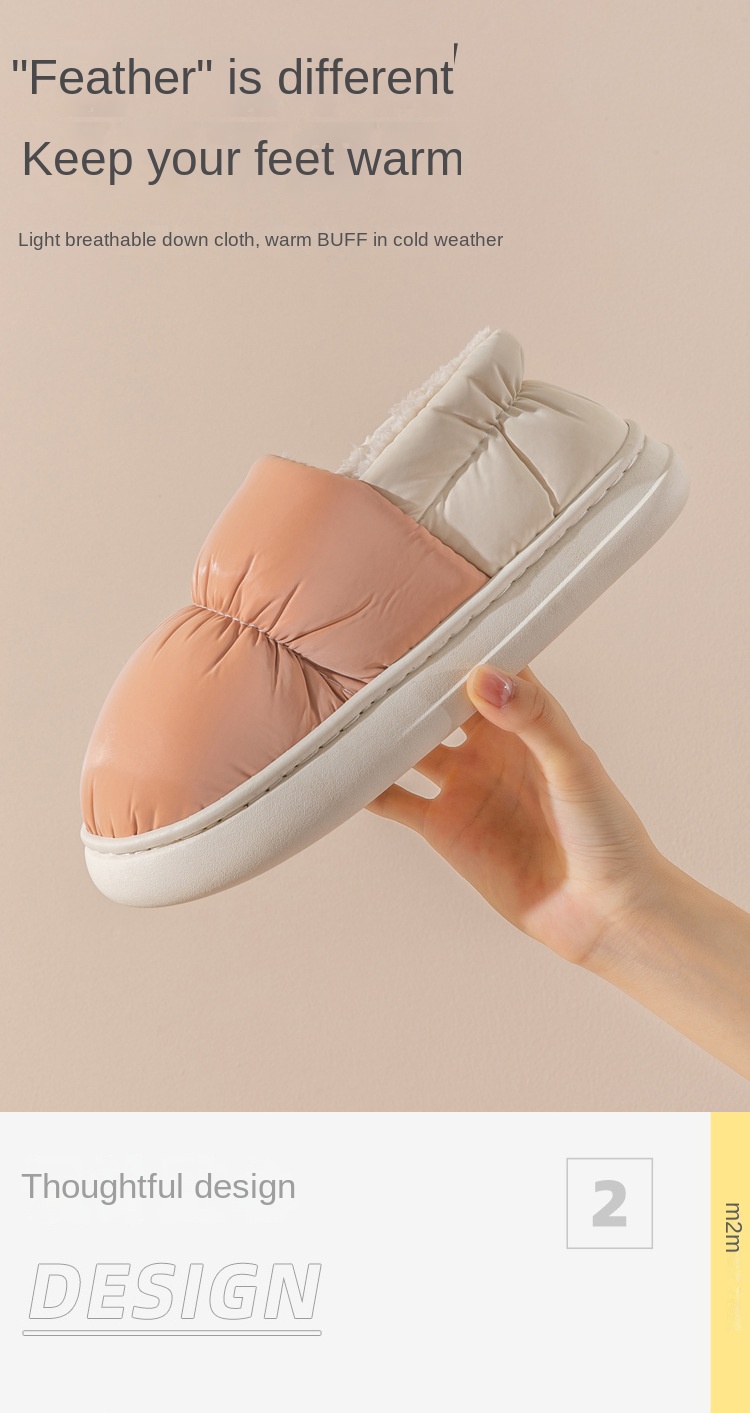 Padded down slippers for couples