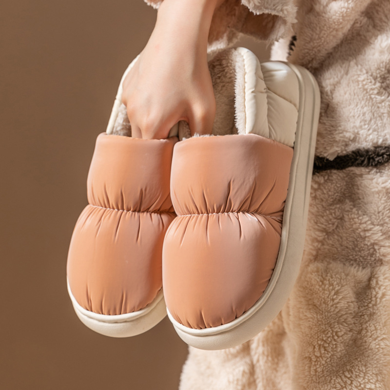 Padded down slippers for couples