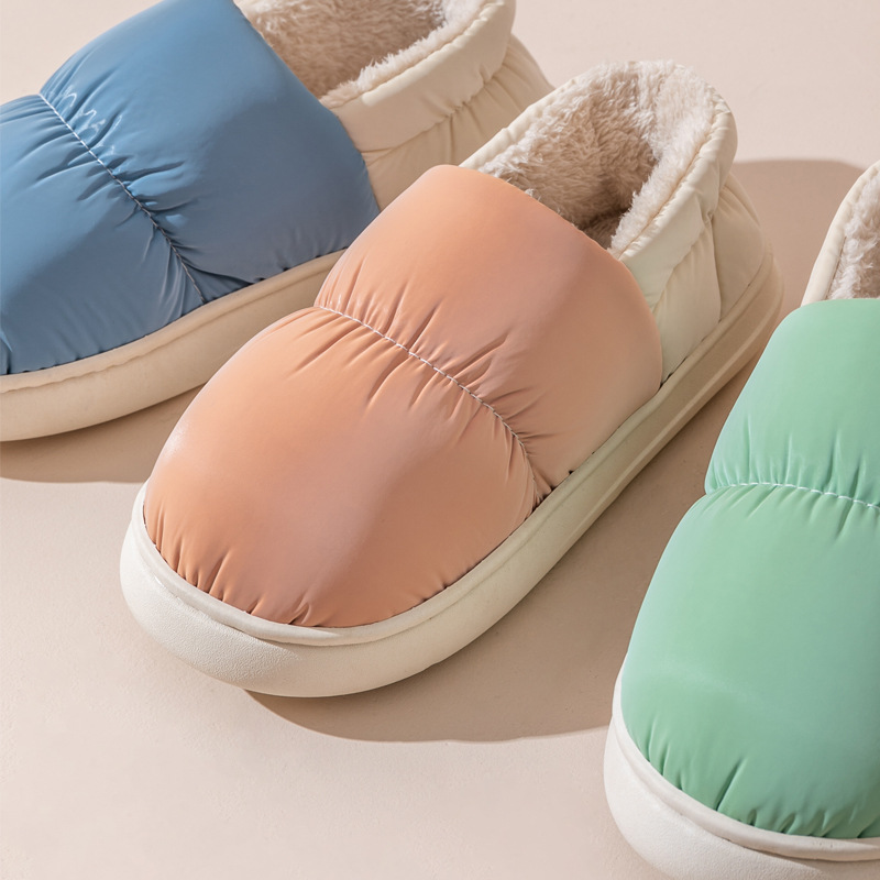 Padded down slippers for couples