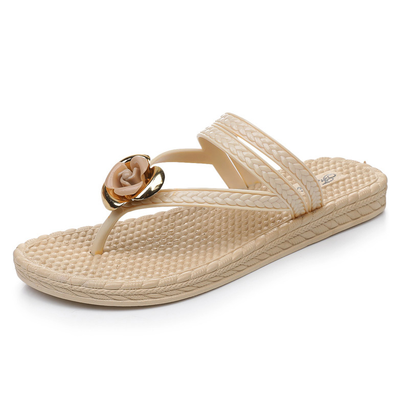 Plastic flip-flops with flowers