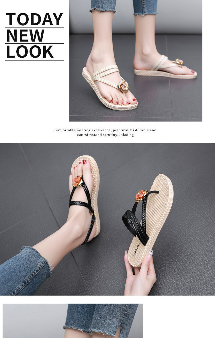 Plastic flip-flops with flowers