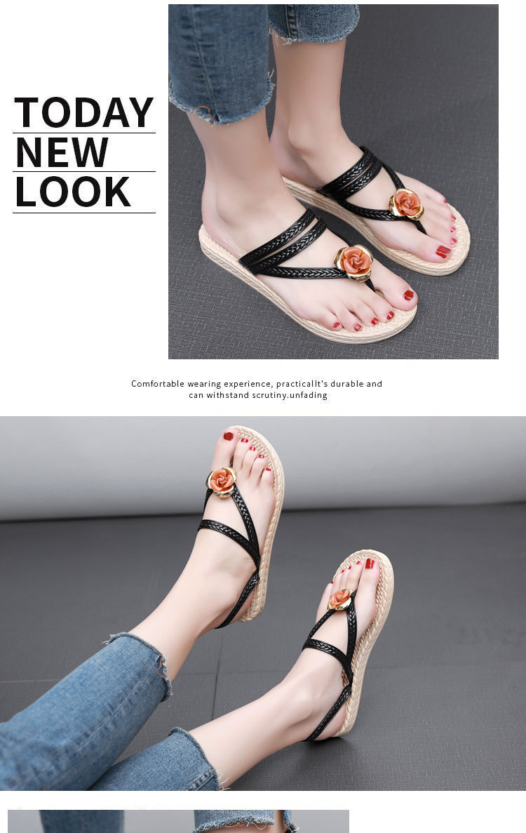 Plastic flip-flops with flowers