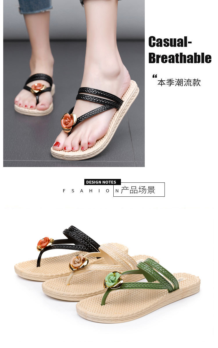 Plastic flip-flops with flowers
