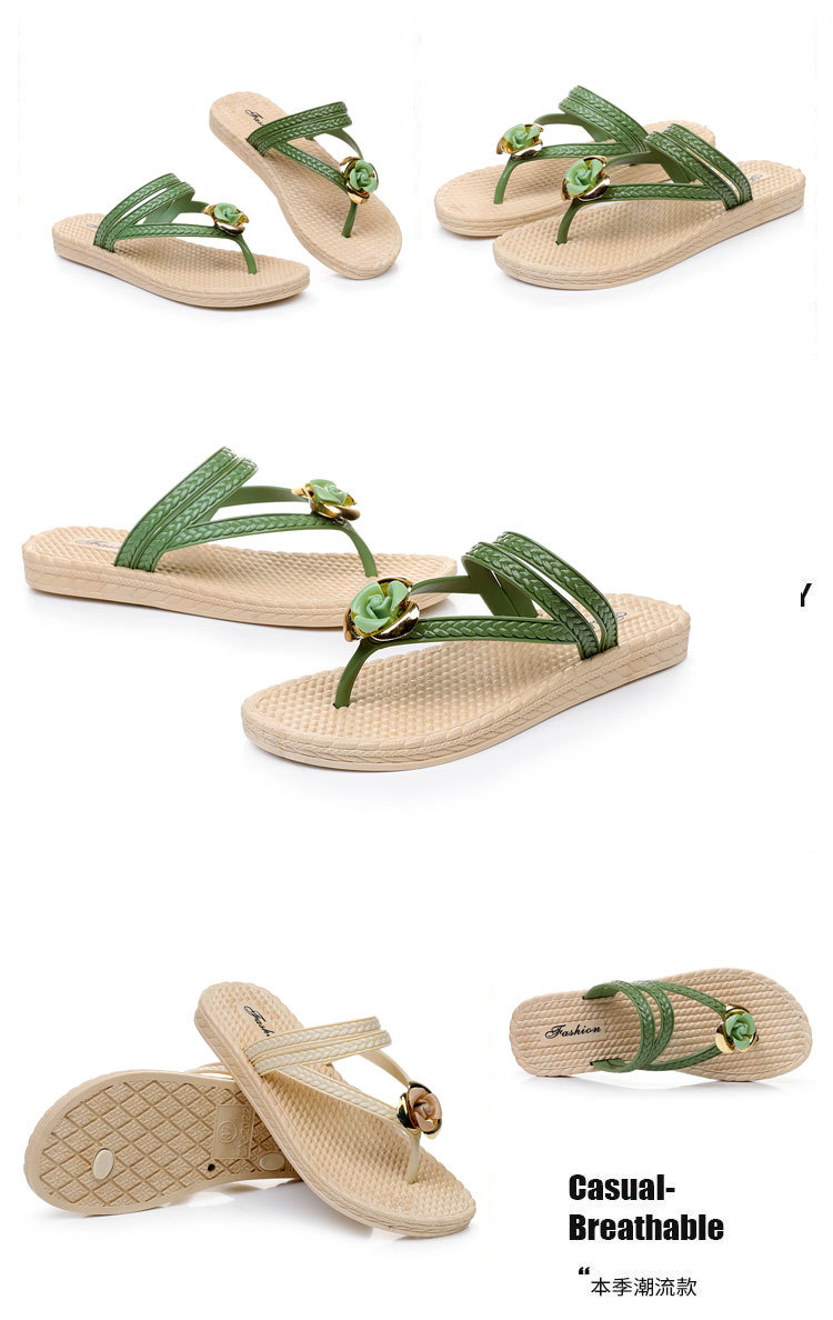 Plastic flip-flops with flowers