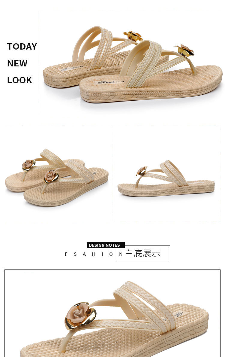 Plastic flip-flops with flowers