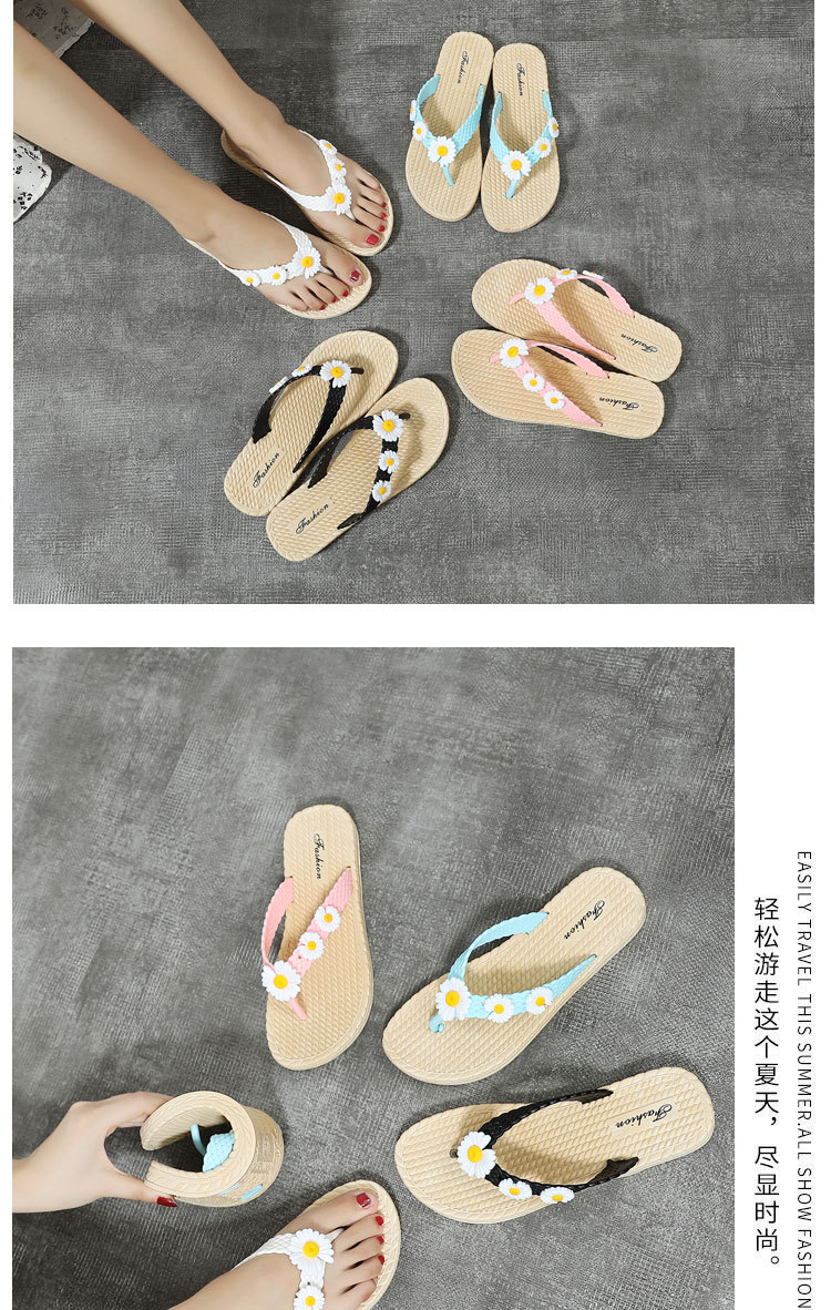 Plastic flip-flops with flowers