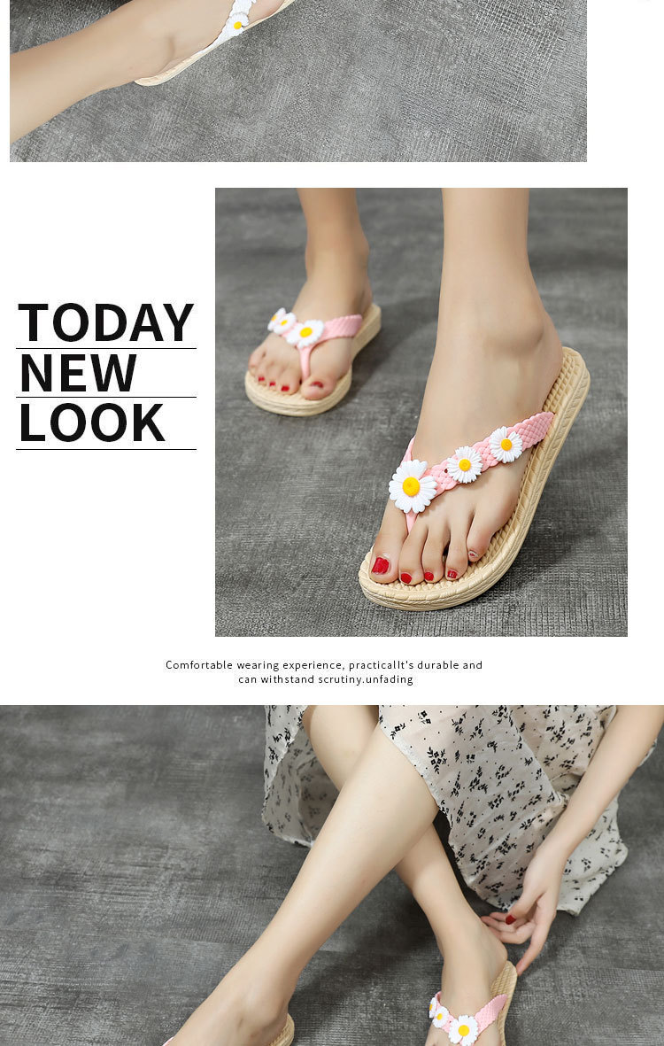 Plastic flip-flops with flowers