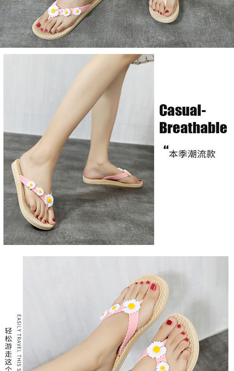 Plastic flip-flops with flowers