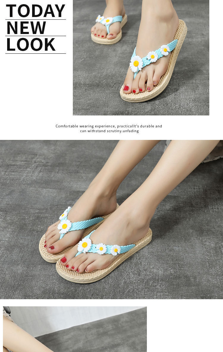 Plastic flip-flops with flowers