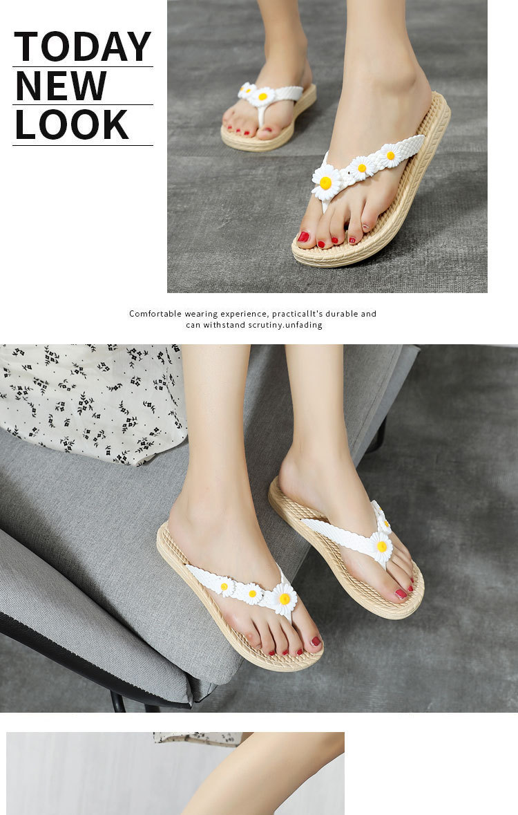 Plastic flip-flops with flowers