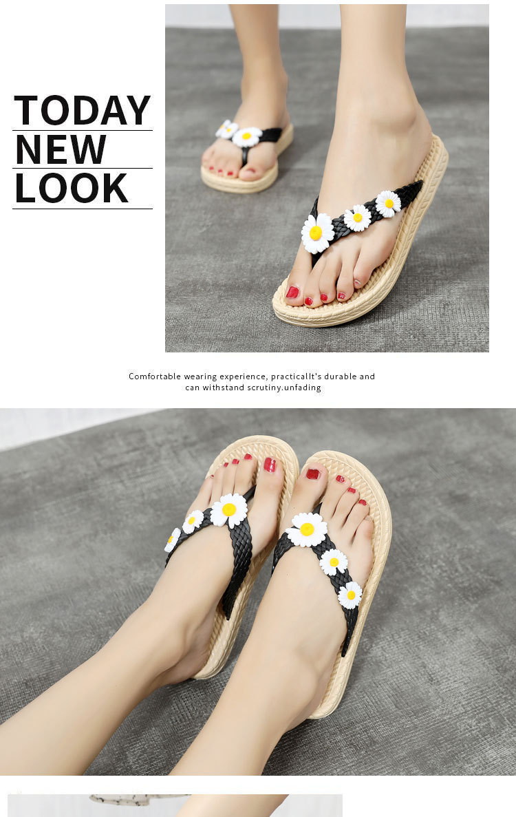 Plastic flip-flops with flowers