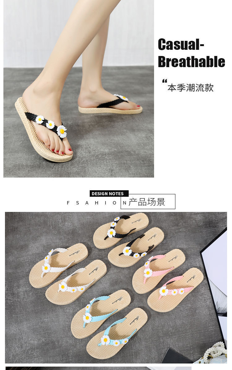 Plastic flip-flops with flowers