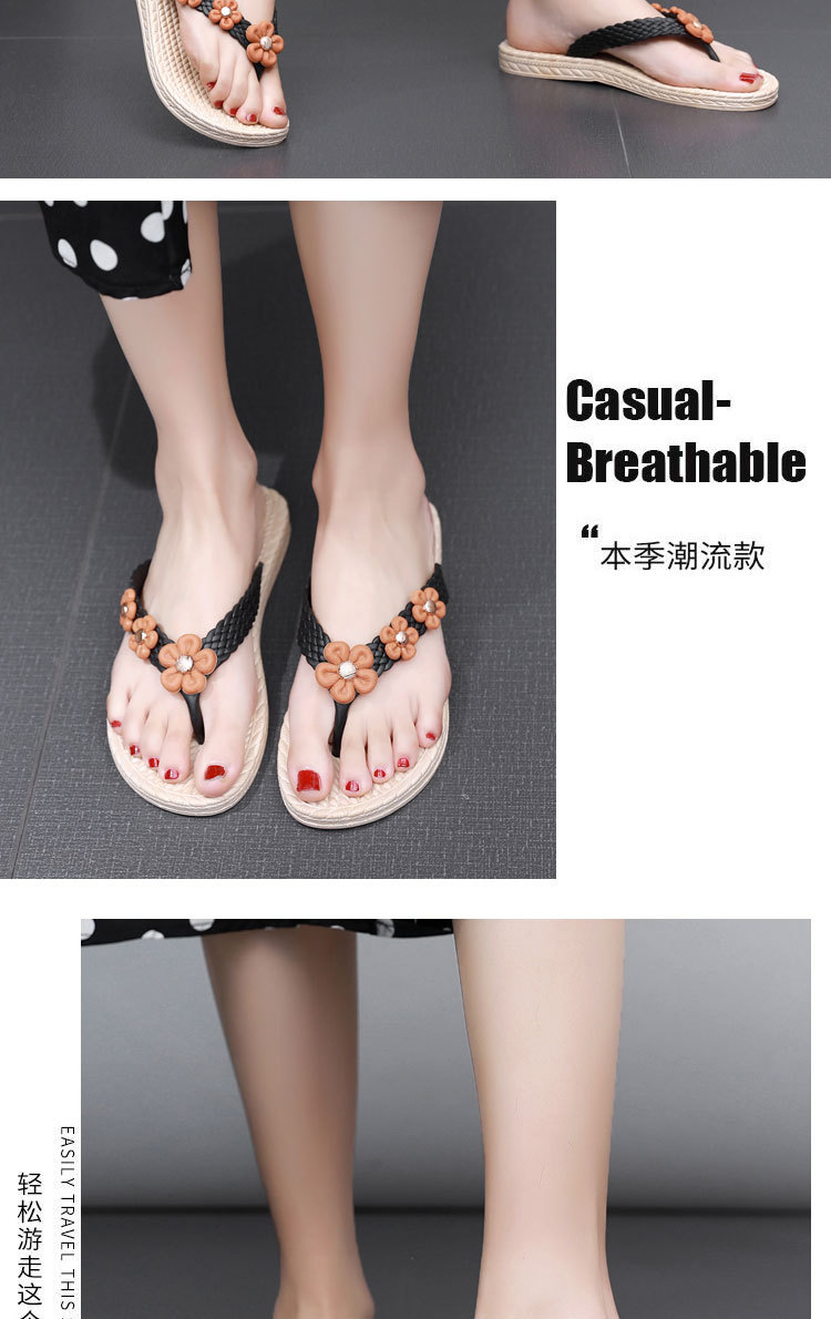 Plastic flip-flops with flowers