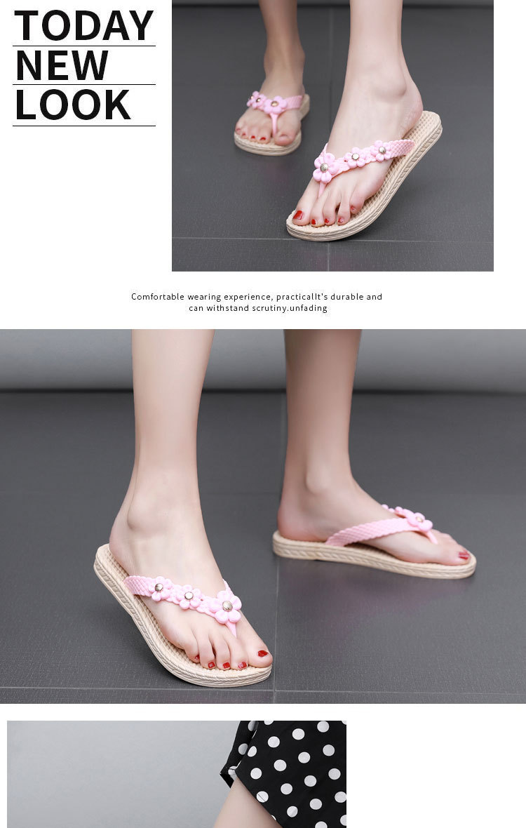 Plastic flip-flops with flowers