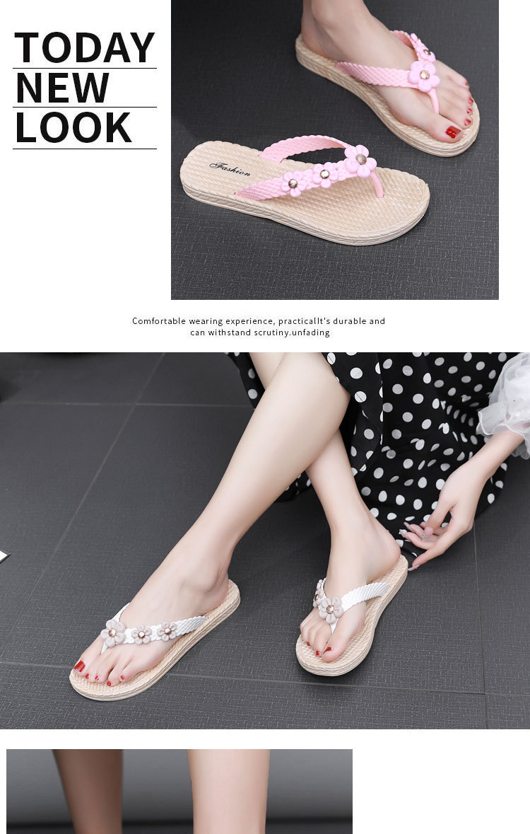 Plastic flip-flops with flowers