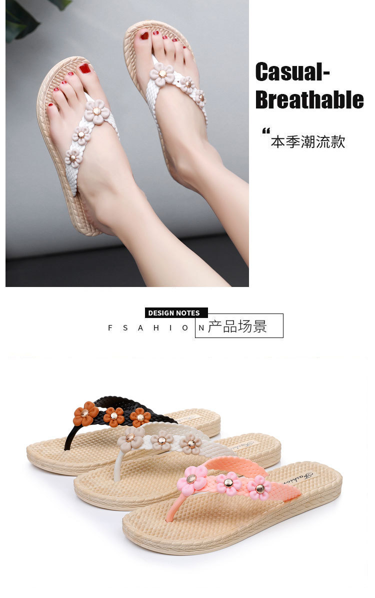 Plastic flip-flops with flowers