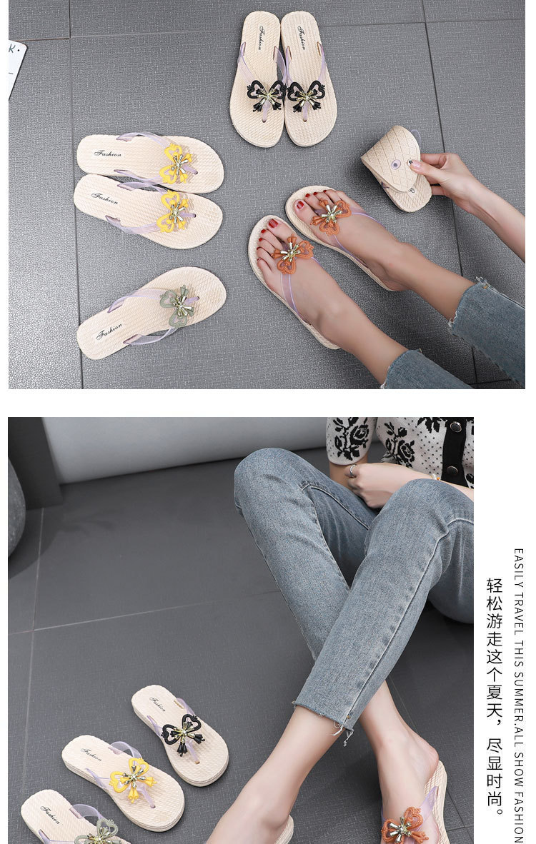 Plastic flip-flops with flowers