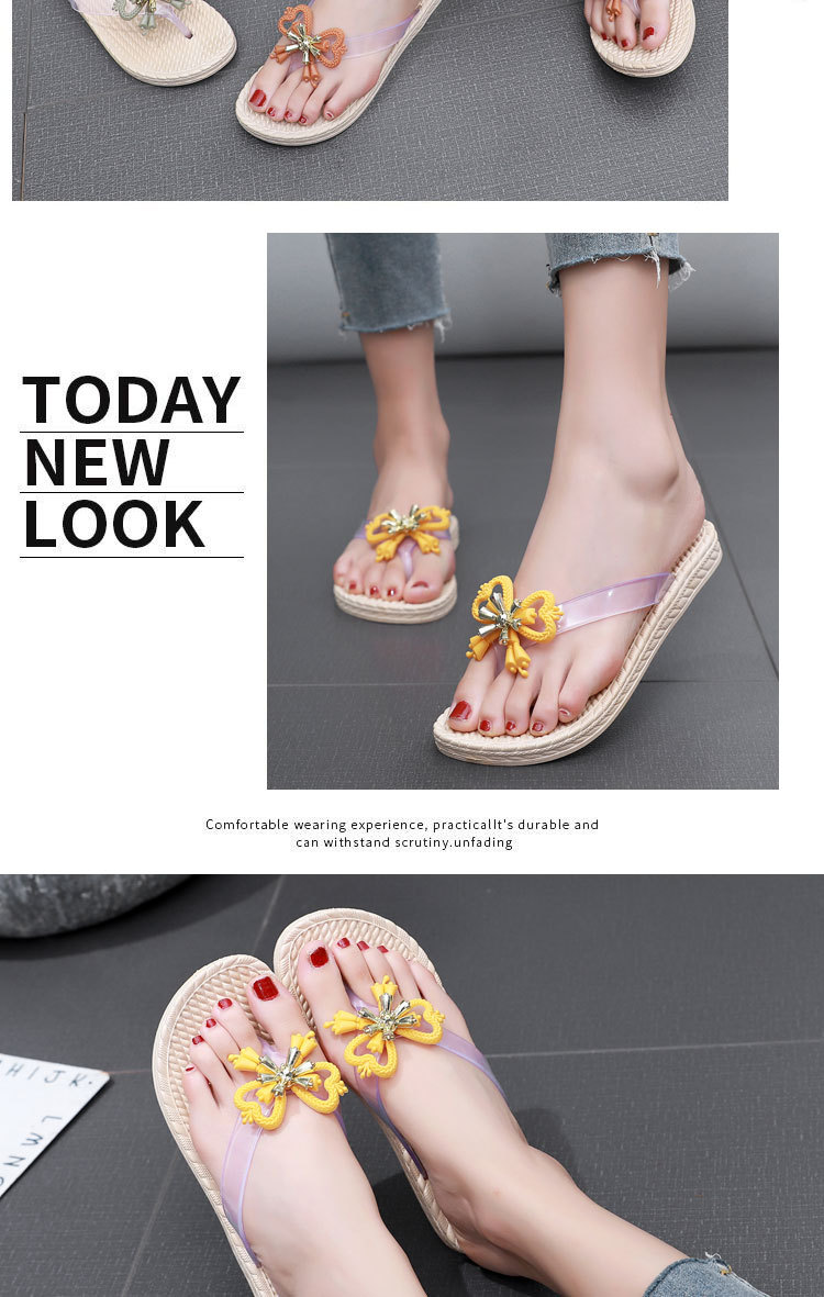 Plastic flip-flops with flowers