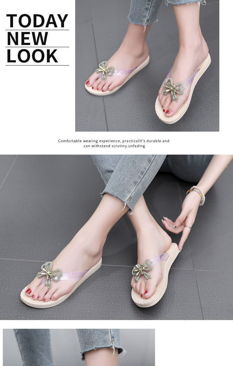 Plastic flip-flops with flowers