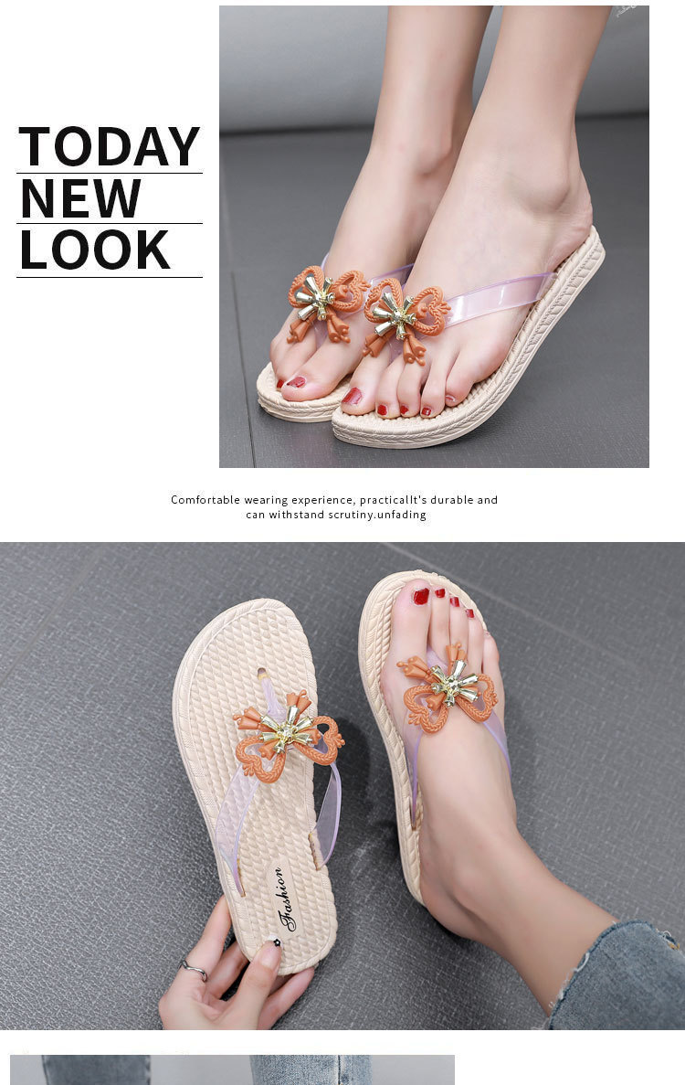 Plastic flip-flops with flowers