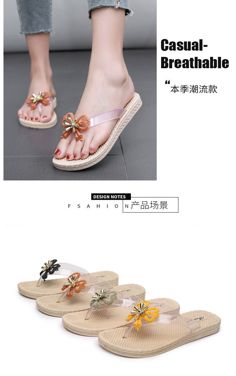 Plastic flip-flops with flowers