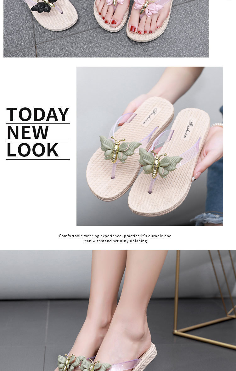 Plastic flip-flops with flowers