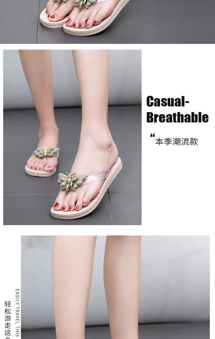 Plastic flip-flops with flowers