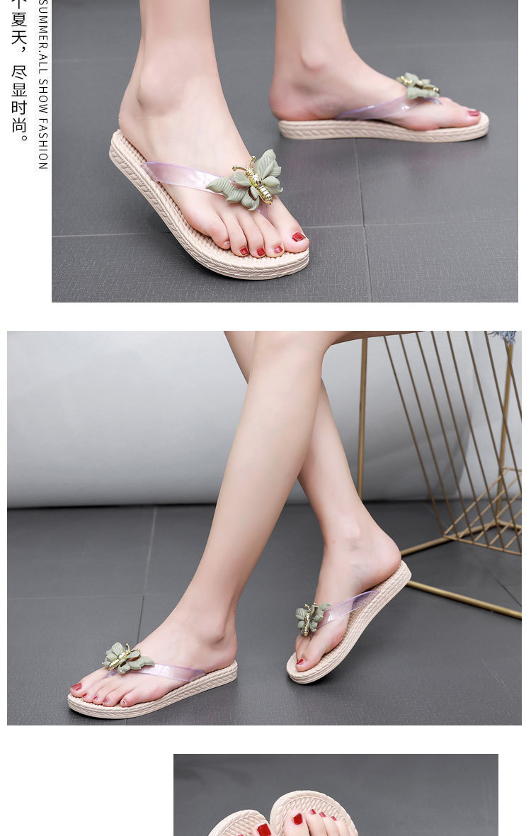 Plastic flip-flops with flowers