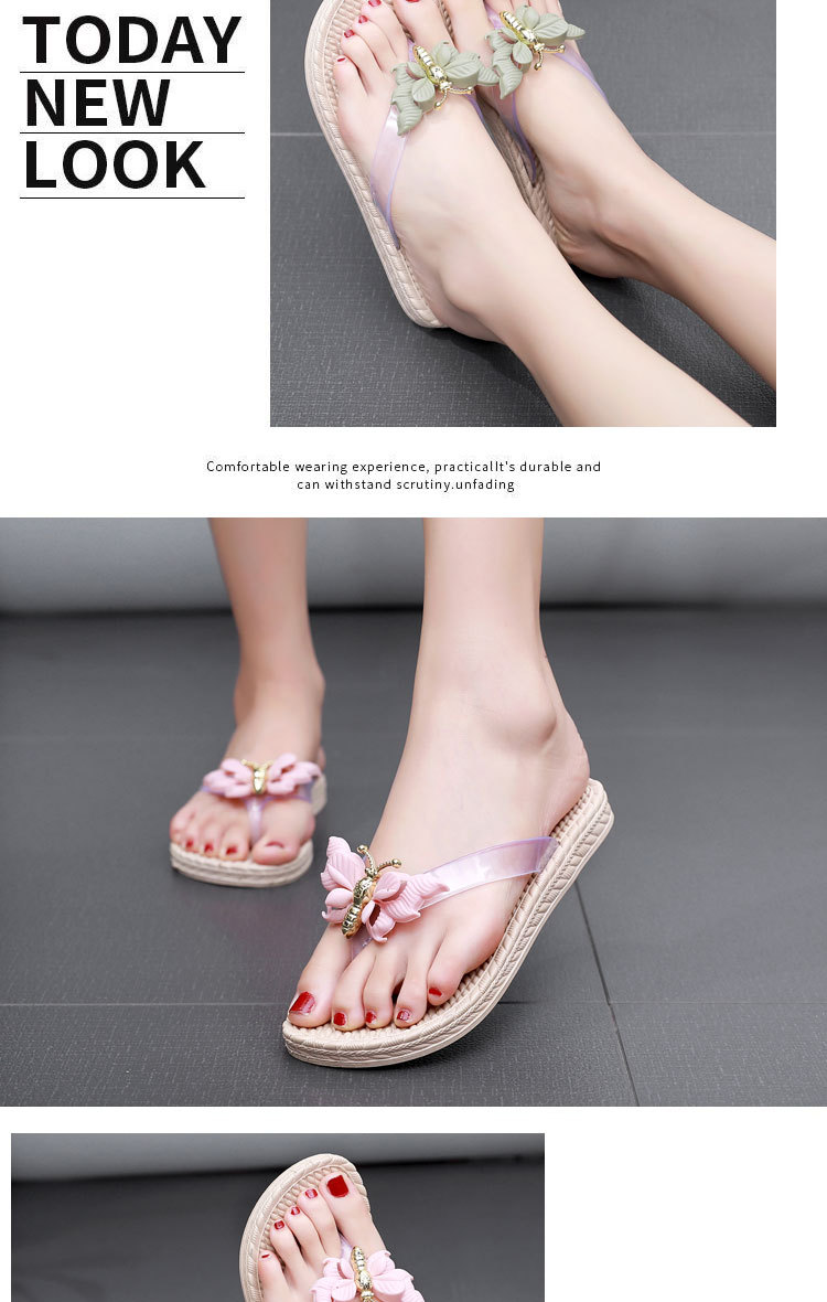 Plastic flip-flops with flowers