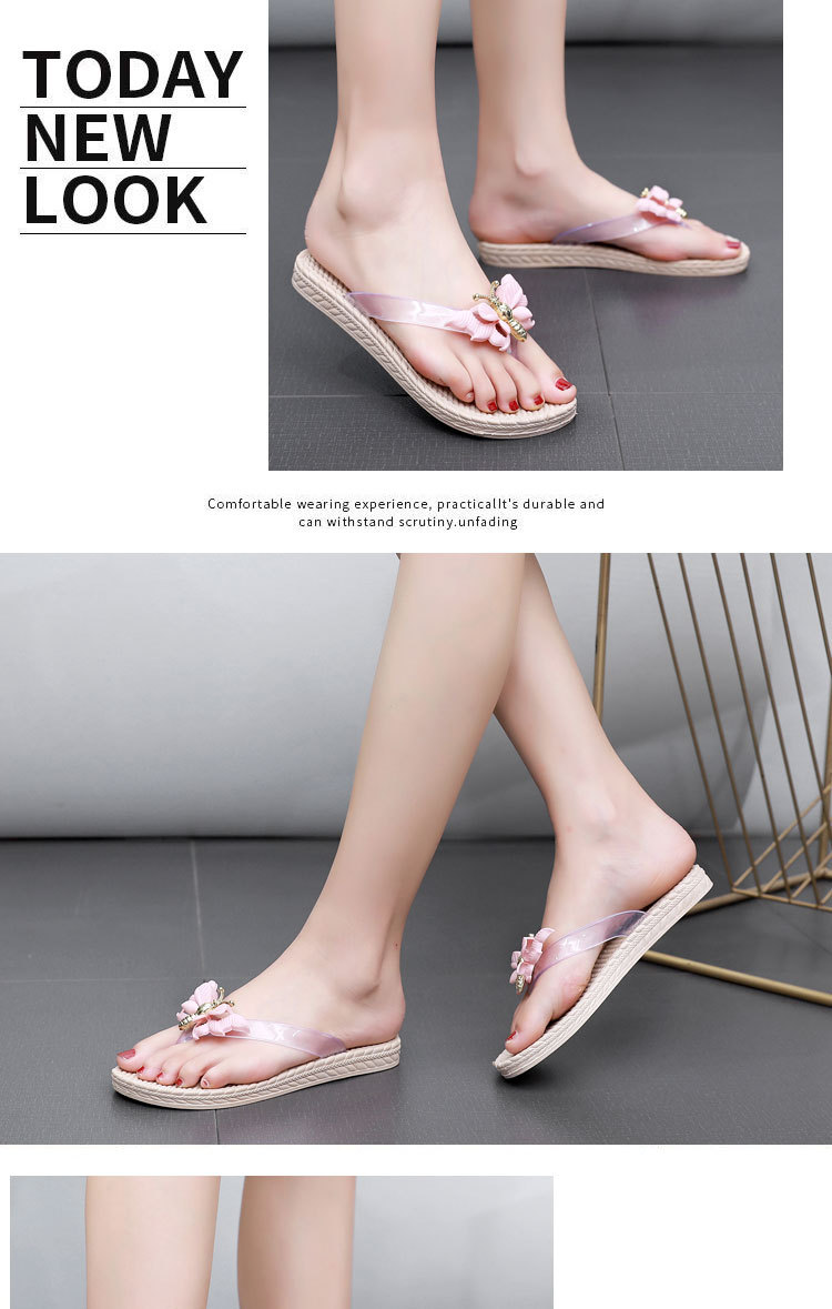 Plastic flip-flops with flowers