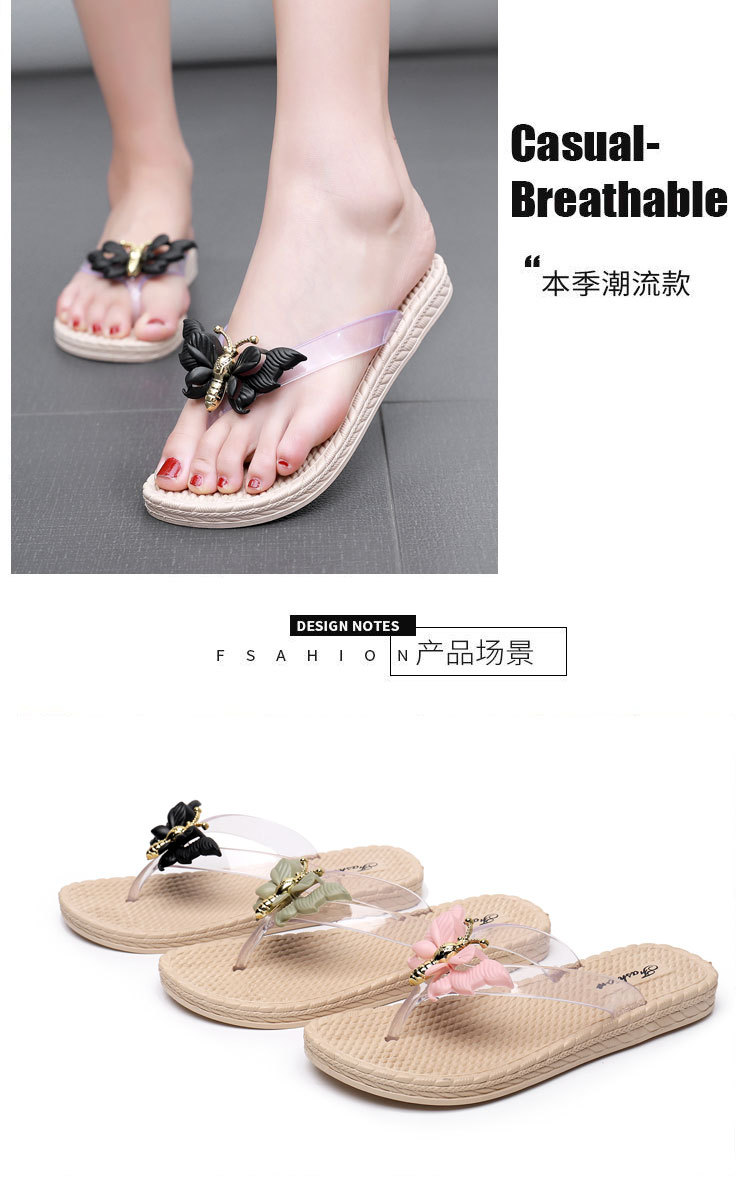 Plastic flip-flops with flowers