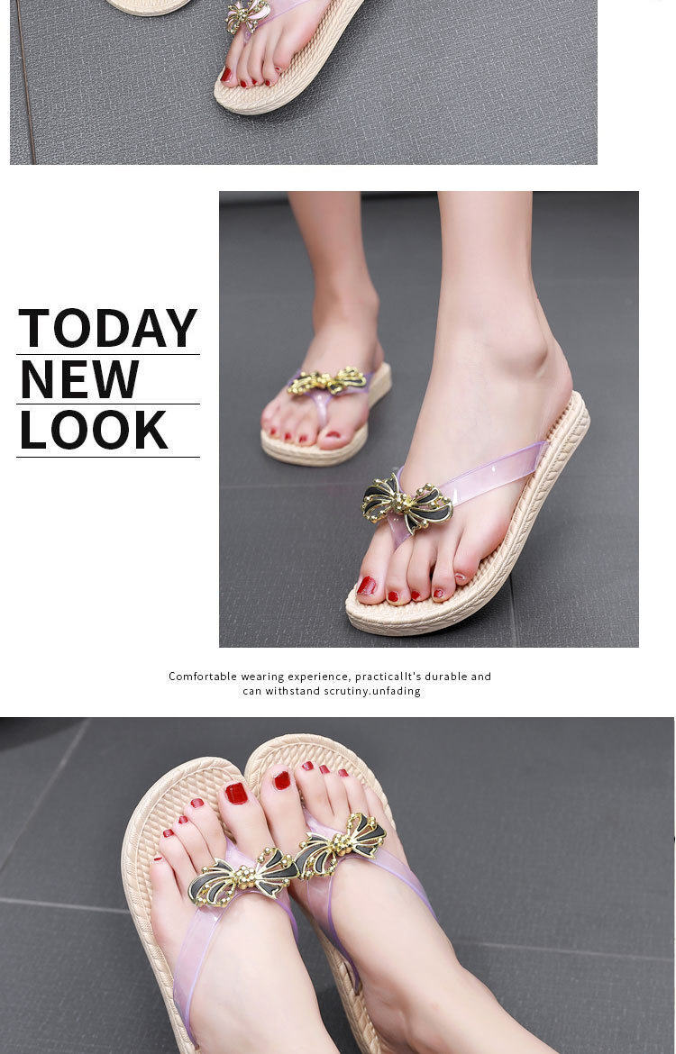 Plastic flip-flops with flowers