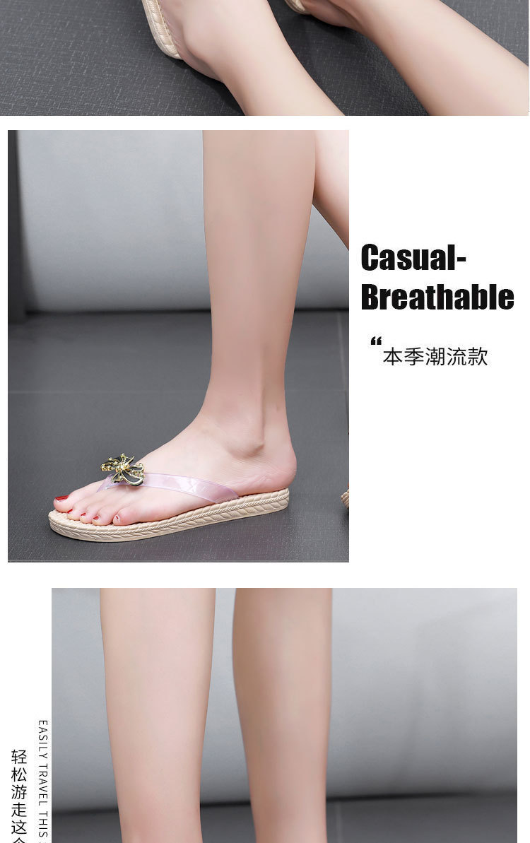 Plastic flip-flops with flowers