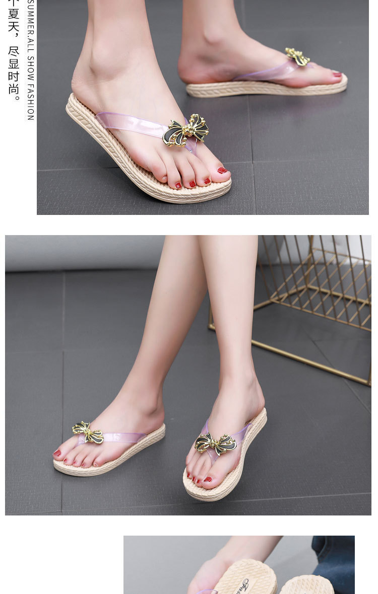 Plastic flip-flops with flowers
