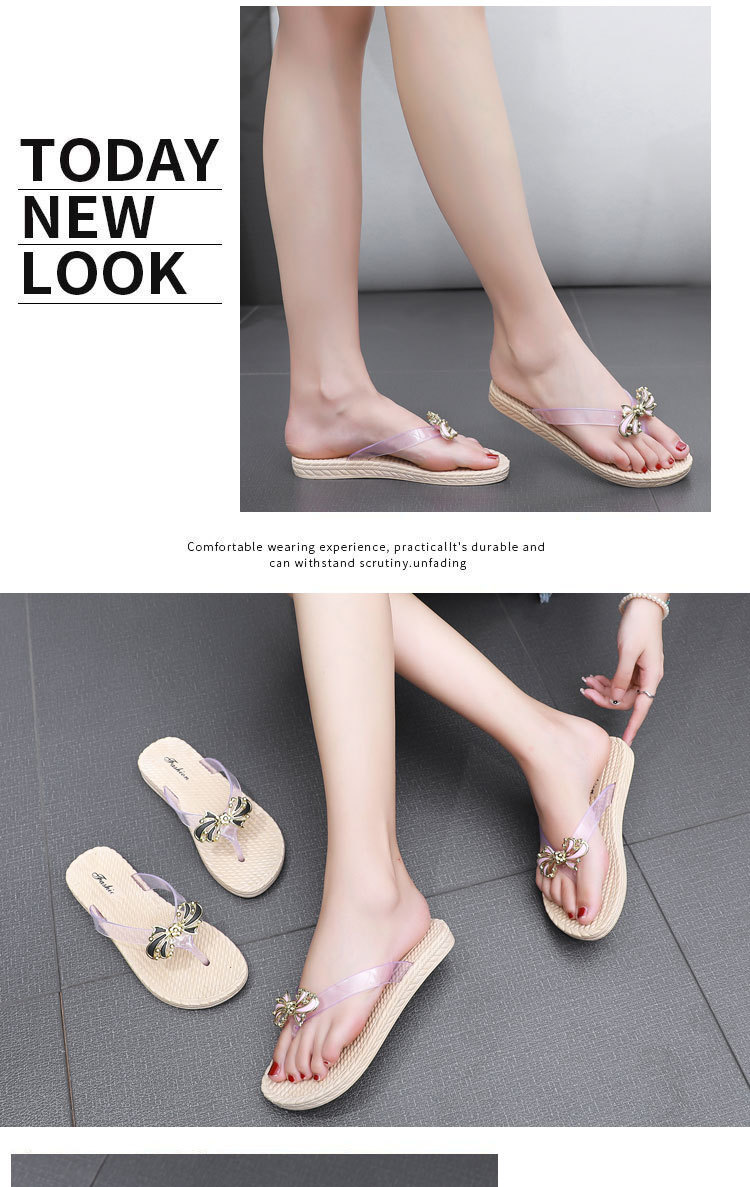 Plastic flip-flops with flowers