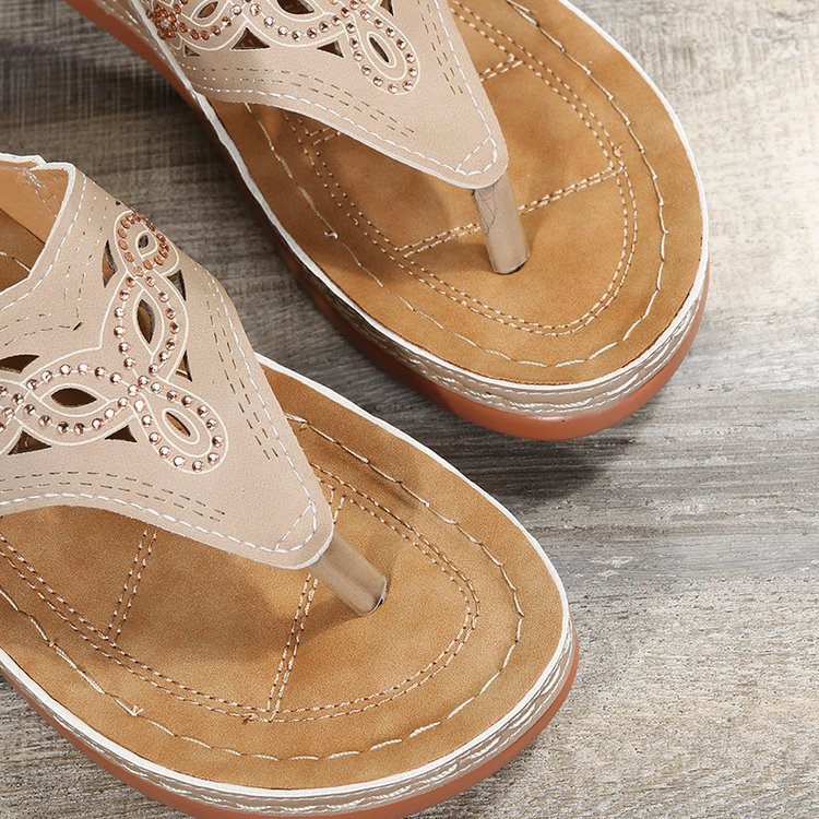 Platform flip-flops and wedge slippers