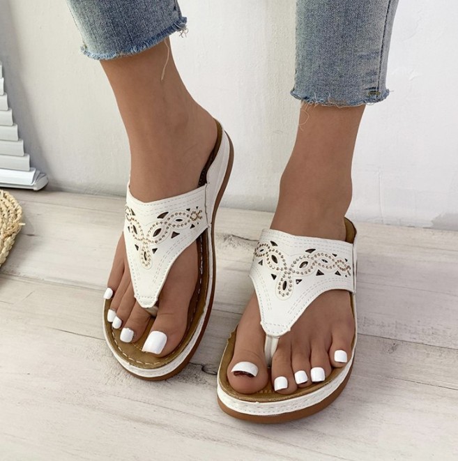 Platform flip-flops and wedge slippers