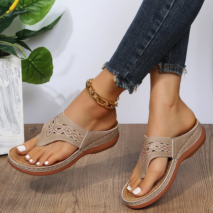 Platform flip-flops and wedge slippers