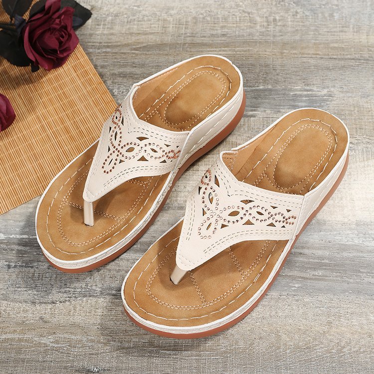 Platform flip-flops and wedge slippers