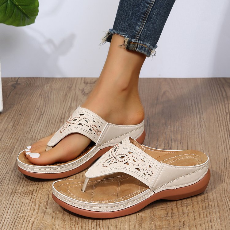 Platform flip-flops and wedge slippers