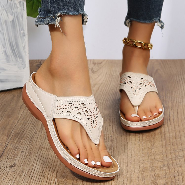 Platform flip-flops and wedge slippers