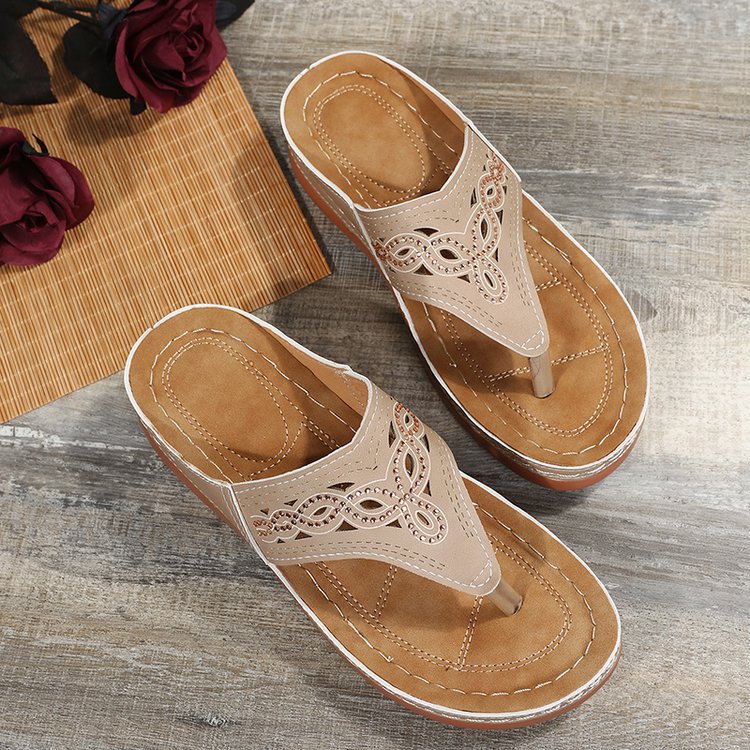 Platform flip-flops and wedge slippers