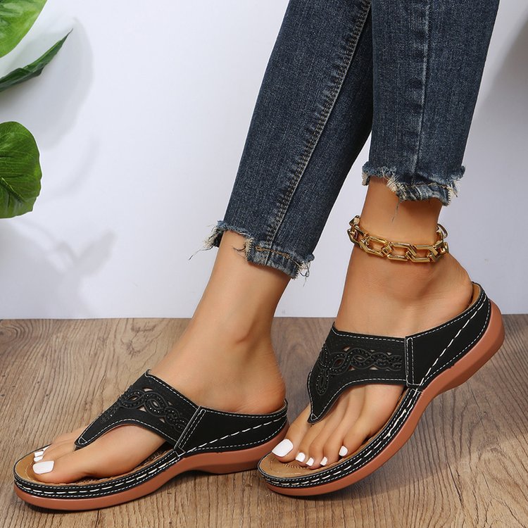Platform flip-flops and wedge slippers